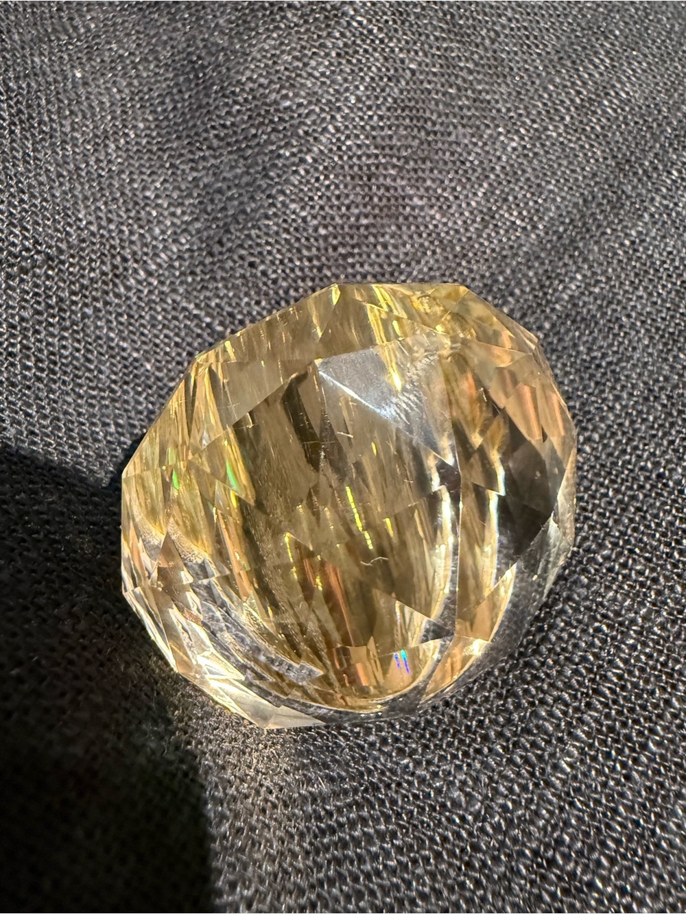Faceted Decorative Crystal Accent - Yellow